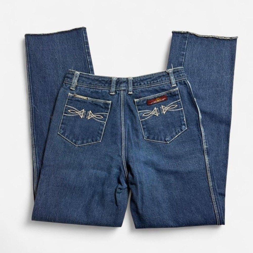 Jordache Medium Blue Bootcut Jeans with Embroidered Back Pockets